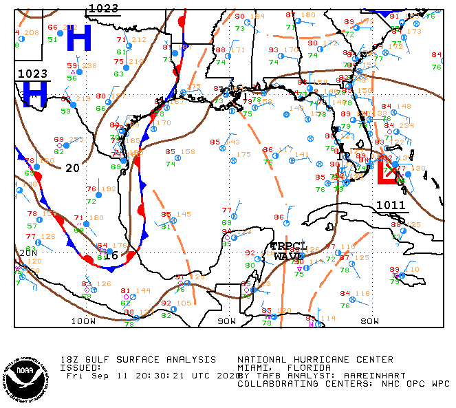 18Z Gulf Surface Analysis